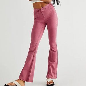 Free People Pink/Rouge Juliet Flare Jeans 28/6 NWT NEW!